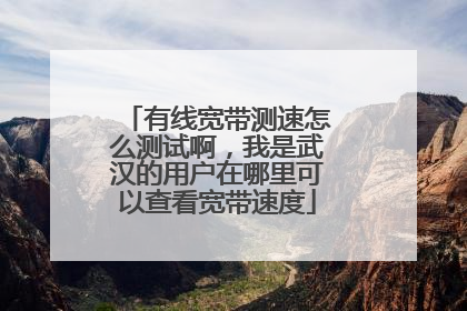 有线宽带测速怎么测试啊，我是武汉的用户在哪里可以查看宽带速度