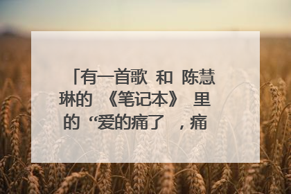 有一首歌 和 陈慧琳的 《笔记本》 里的 “爱的痛了 ，痛的哭了。” 的调差不多的歌 求知道歌名