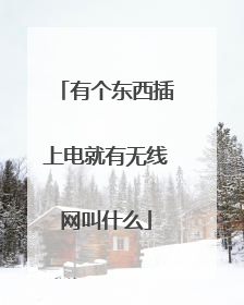 有个东西插上电就有无线网叫什么