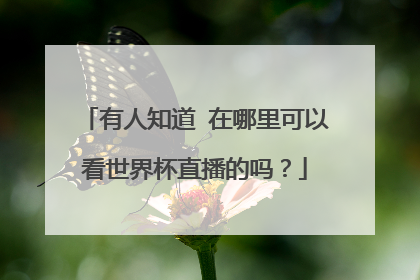 有人知道 在哪里可以看世界杯直播的吗？