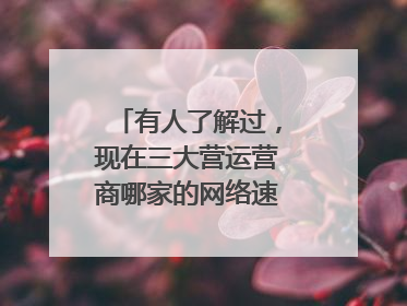 有人了解过,现在三大营运营商哪家的网络速度更快呢?