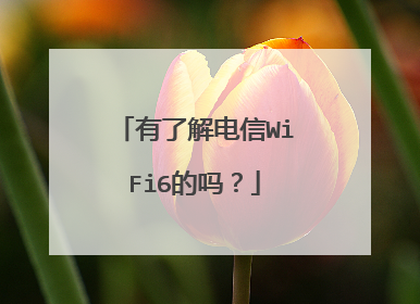有了解电信WiFi6的吗?