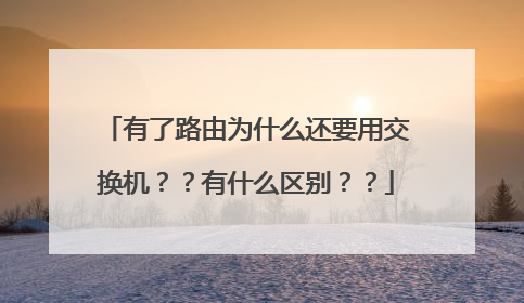 有了路由为什么还要用交换机？？有什么区别？？