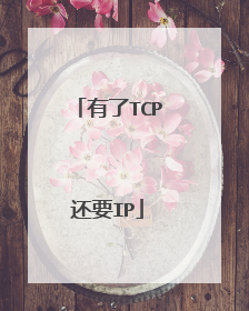 有了TCP还要IP