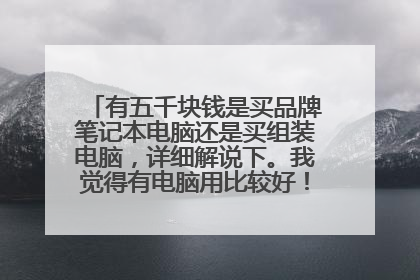 有五千块钱是买品牌笔记本电脑还是买组装电脑,详细解说下。我觉得有电脑用比较好!办公用,开网店