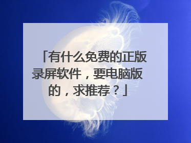 有什么免费的正版录屏软件，要电脑版的，求推荐？