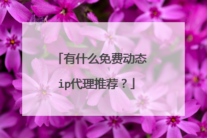 有什么免费动态ip代理推荐?