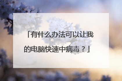 有什么办法可以让我的电脑快速中病毒？