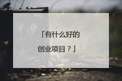 有什么好的创业项目?
