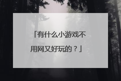 有什么小游戏不用网又好玩的?
