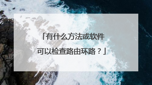 有什么方法或软件 可以检查路由环路?