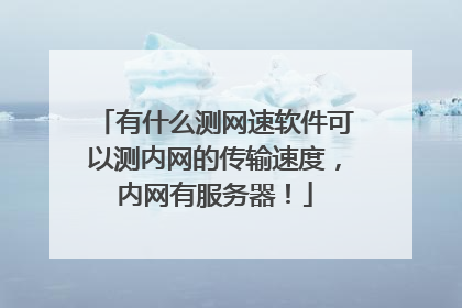 有什么测网速软件可以测内网的传输速度,内网有服务器!