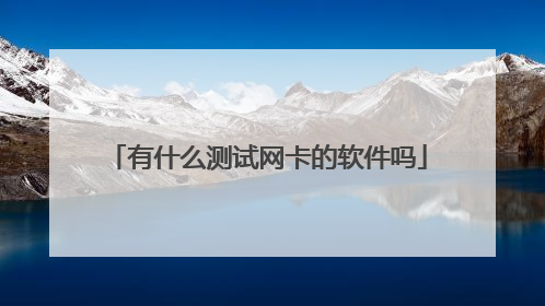 有什么测试网卡的软件吗