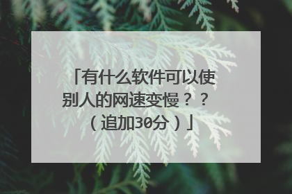 有什么软件可以使别人的网速变慢？？（追加30分）