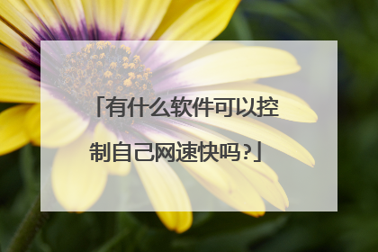 有什么软件可以控制自己网速快吗?