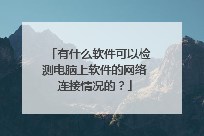 有什么软件可以检测电脑上软件的网络连接情况的？