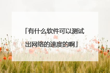 有什么软件可以测试出网络的速度的啊