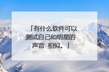 有什么软件可以测试自己和明星的声音 相似。