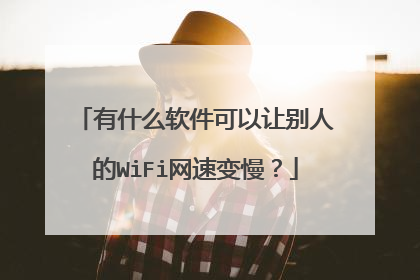 有什么软件可以让别人的WiFi网速变慢?