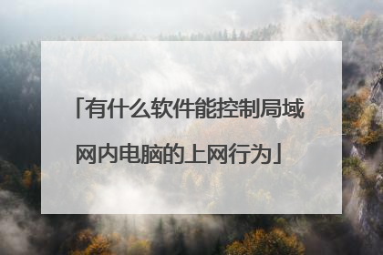 有什么软件能控制局域网内电脑的上网行为