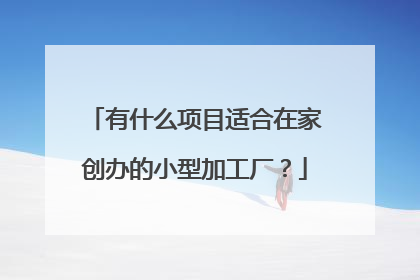 有什么项目适合在家创办的小型加工厂?