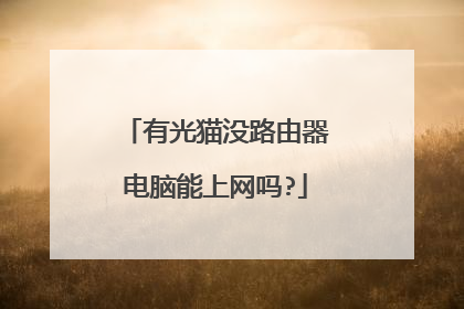 有光猫没路由器电脑能上网吗?