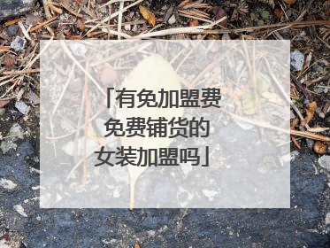 有免加盟费 免费铺货的女装加盟吗