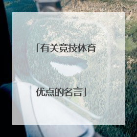 有关竞技体育优点的名言