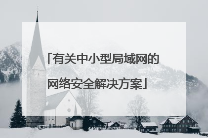 有关中小型局域网的网络安全解决方案