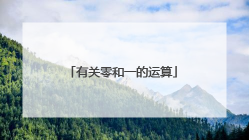 有关零和一的运算