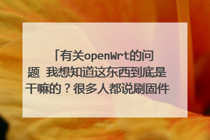 有关openWrt的问题 我想知道这东西到底是干嘛的?很多人都说刷固件 又是什么意思?