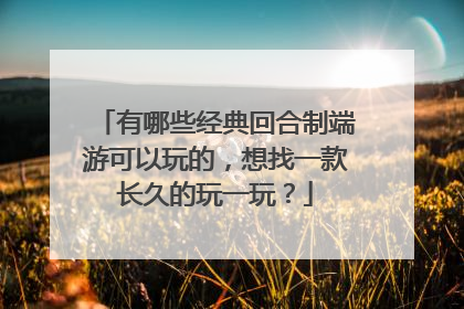 有哪些经典回合制端游可以玩的,想找一款长久的玩一玩?