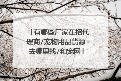 有哪些厂家在招代理商/宠物用品货源去哪里找/和宠网