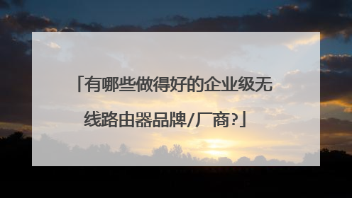 有哪些做得好的企业级无线路由器品牌/厂商?