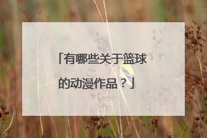 有哪些关于篮球的动漫作品？