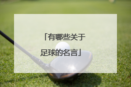 有哪些关于足球的名言