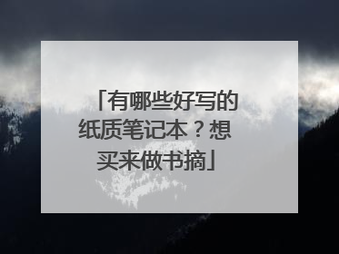有哪些好写的纸质笔记本?想买来做书摘