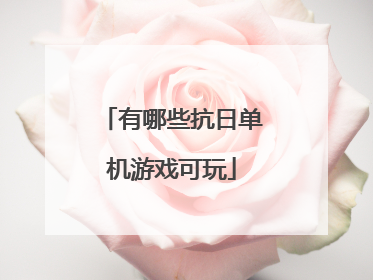 有哪些抗日单机游戏可玩