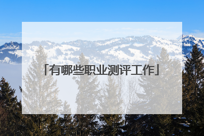 有哪些职业测评工作