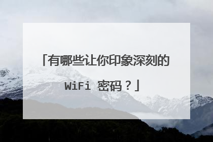 有哪些让你印象深刻的 WiFi 密码?