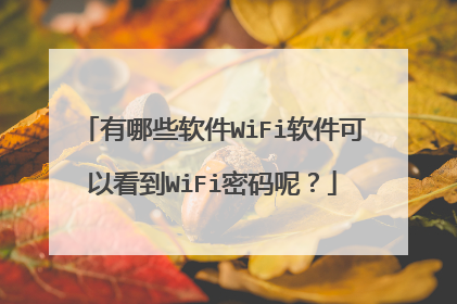 有哪些软件WiFi软件可以看到WiFi密码呢？