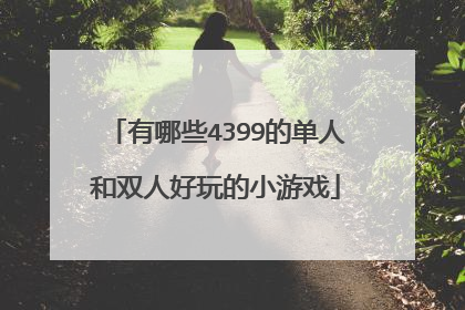 有哪些4399的单人和双人好玩的小游戏