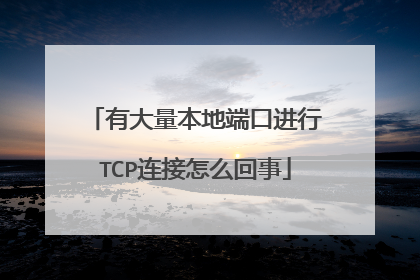 有大量本地端口进行TCP连接怎么回事