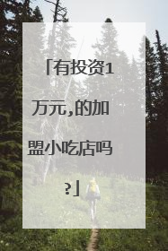 有投资1万元,的加盟小吃店吗?