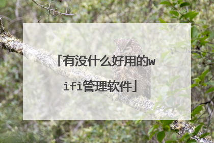 有没什么好用的wifi管理软件