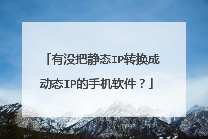 有没把静态IP转换成动态IP的手机软件？