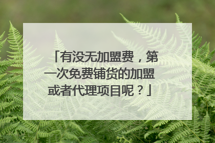 有没无加盟费，第一次免费铺货的加盟或者代理项目呢？