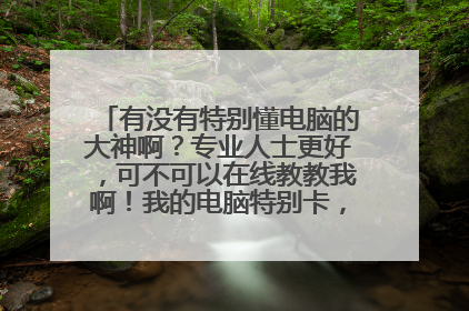 有没有特别懂电脑的大神啊?专业人士更好,可不可以在线教教我啊!我的电脑特别卡,玩游戏进去就掉线