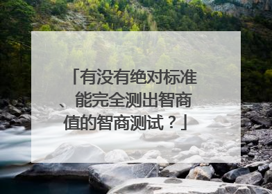 有没有绝对标准、能完全测出智商值的智商测试?