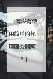 有没有使用简单的代理服务器阿?